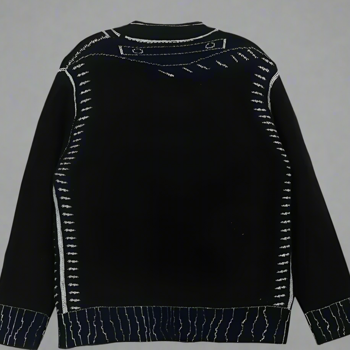 Y2K Contrast Stitch Cardigan