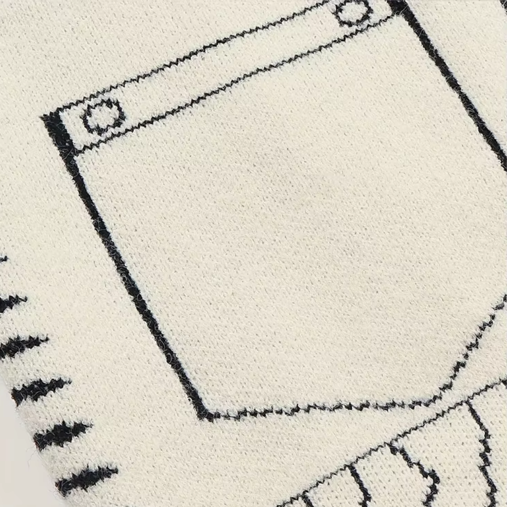 Y2K Contrast Stitch Cardigan