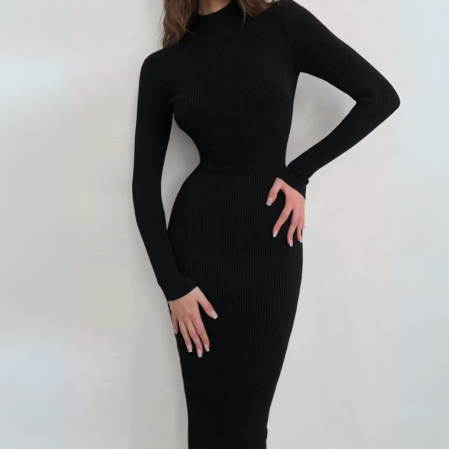 Velveta Knit Turtleneck Dress