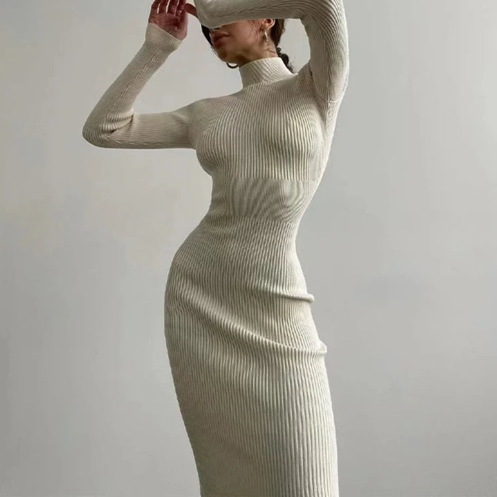 Velveta Knit Turtleneck Dress