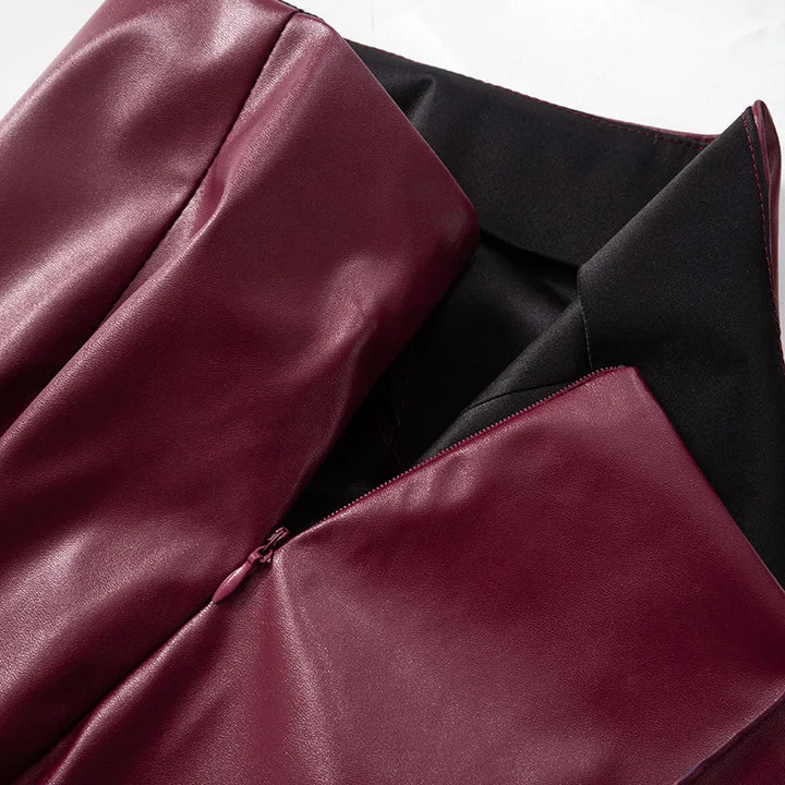 Flare Motif Leather Pants