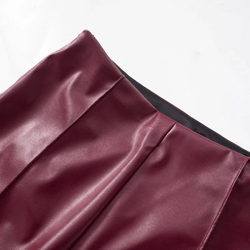 Flare Motif Leather Pants