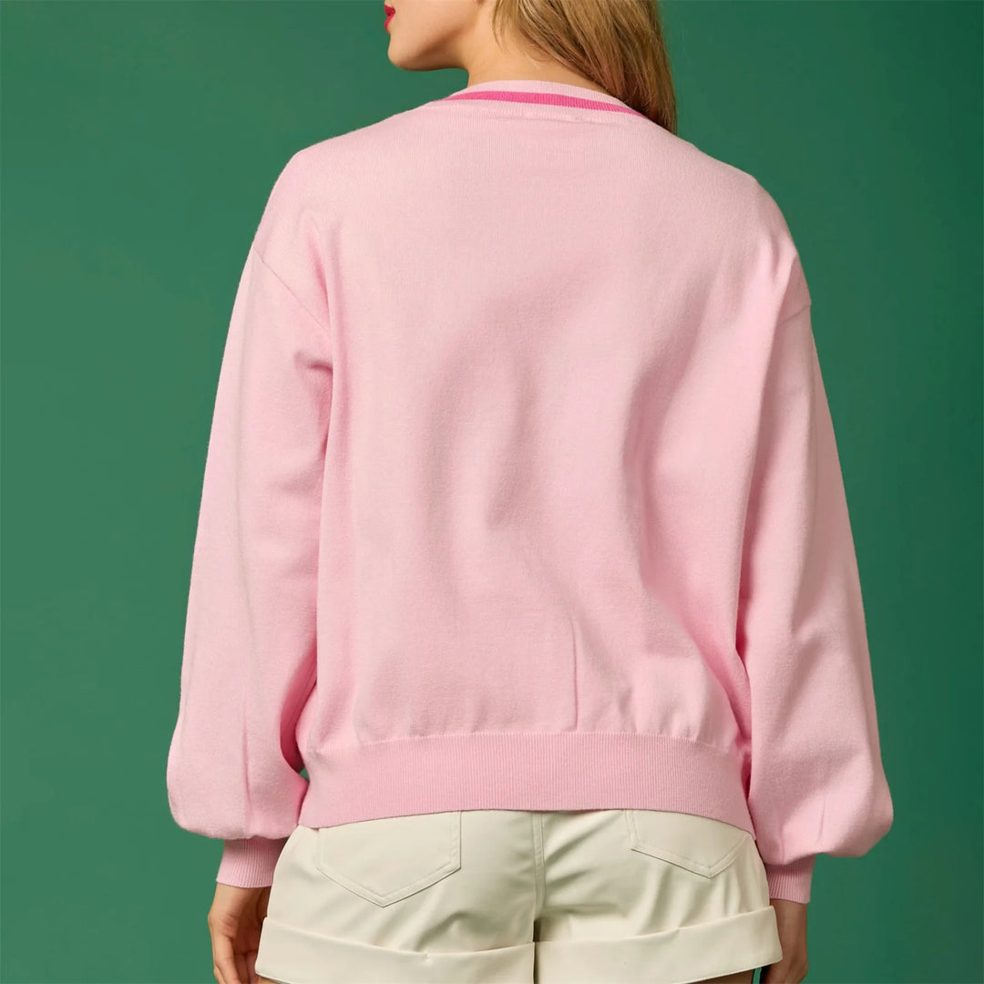 Nutcracker Sequined Bow Cardigan