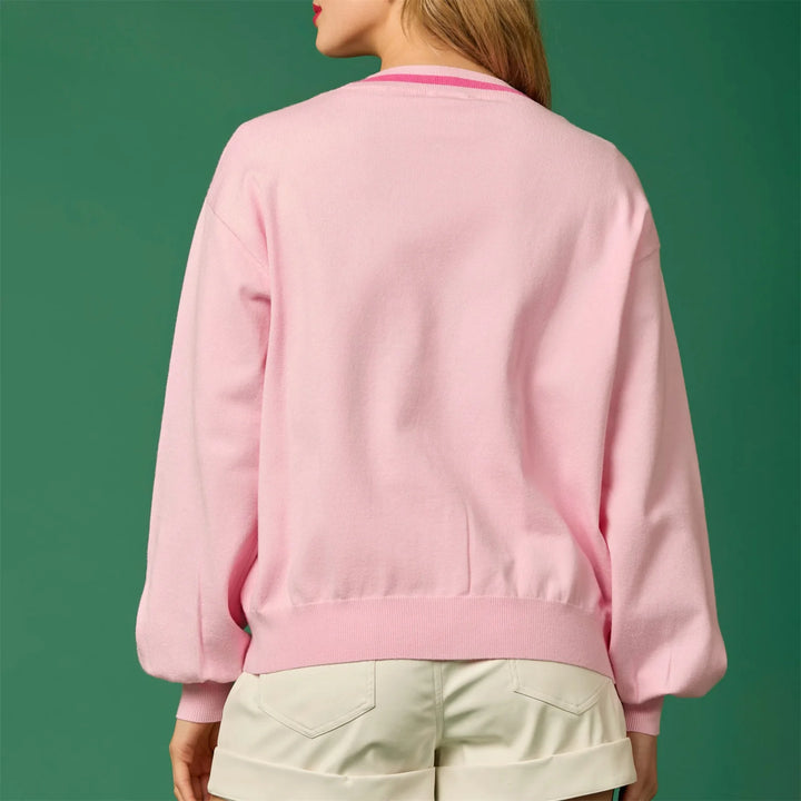 Nutcracker Sequined Bow Cardigan